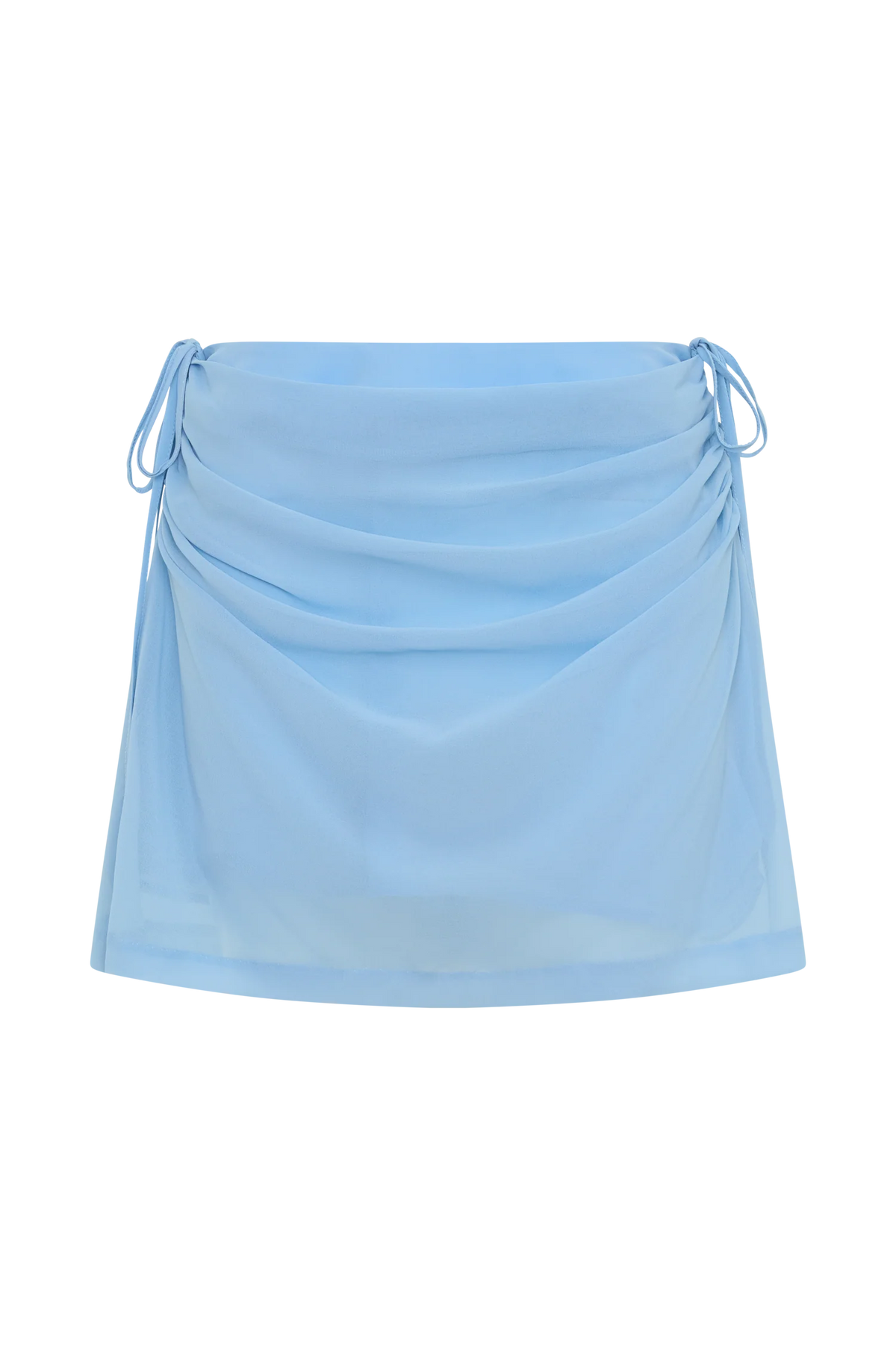 Indie Draped Chiffon Mini Skirt Sky Blue