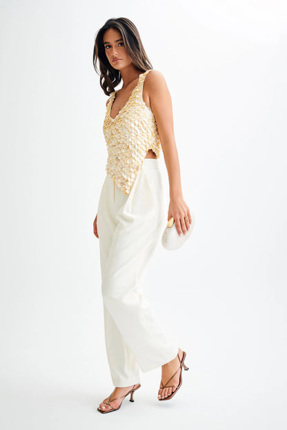 Willow Mother Of Pearl Halter Top Pearl