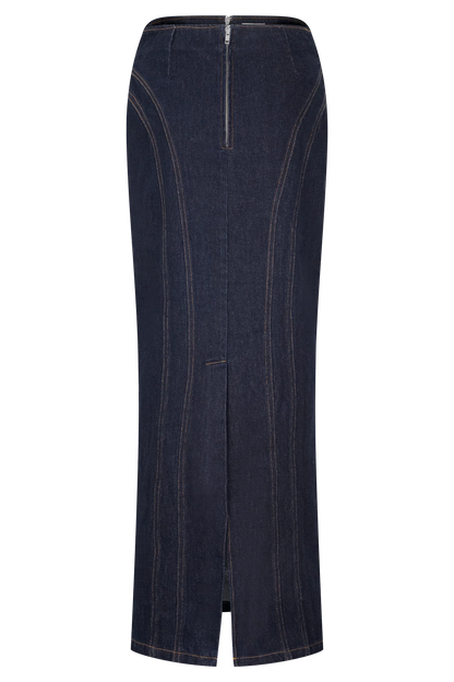 Alma Denim Maxi Skirt Indigo Blue
