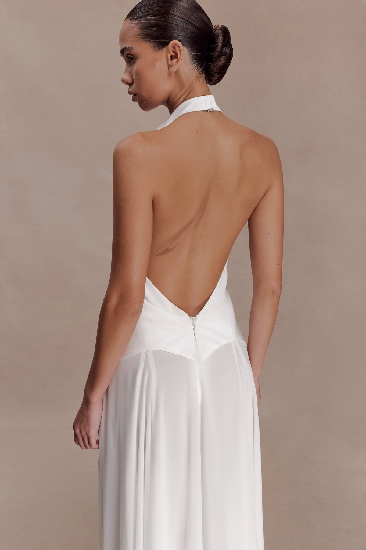 Susan Chiffon Halter Maxi Dress Ivory