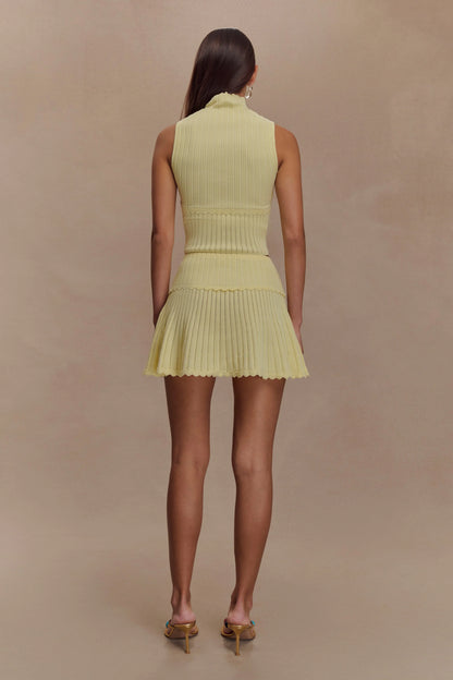 Indy Pointelle Knit Top Lemon