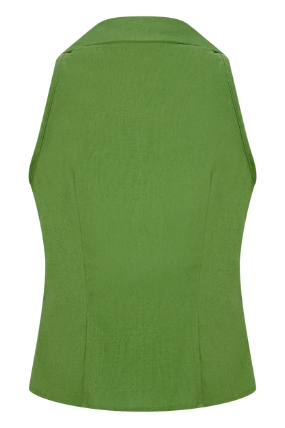 Scout Sleeveless Linen Shirt Green