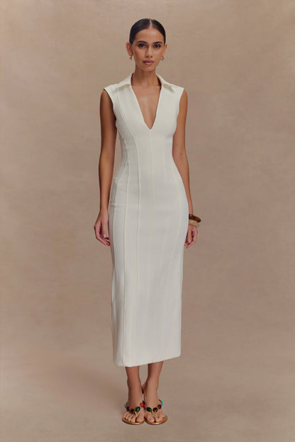 Keagan Sleeveless Midi Dress Ivory