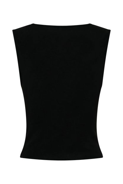 Ciaran Sleeveless Sheer Top Black