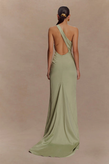 Harper One Shoulder Gown Sage