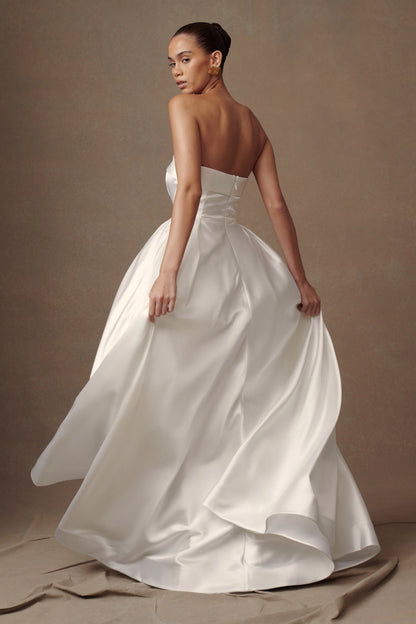 Eileen Strapless Wedding Gown White