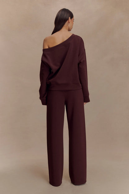 Aiden Slouchy Crew Jumper Chocolate