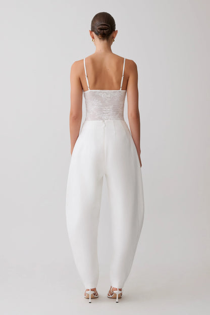 Oriana Linen Oversize Pants White