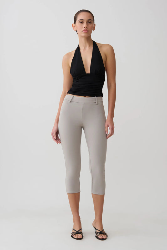 Blanca Stretch Crepe Capri Pants Grey