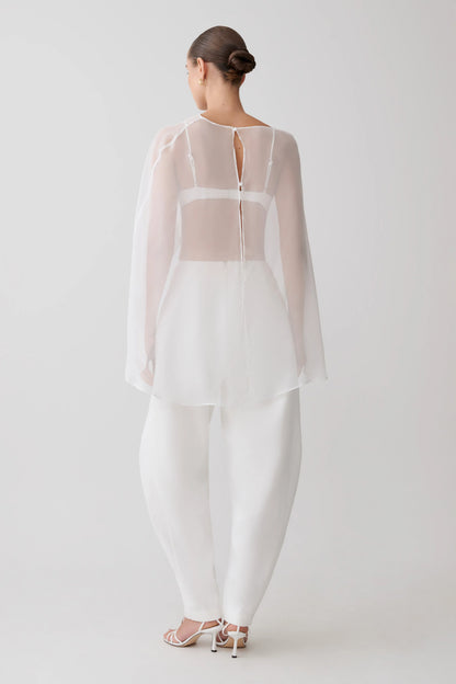 Oriana Linen Oversize Pants White