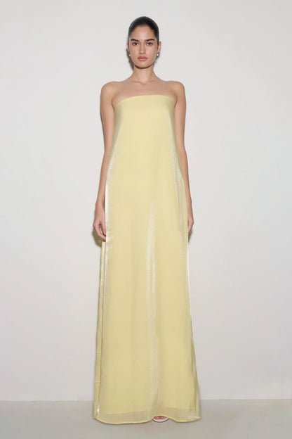 Olivia Strapless Maxi Dress Lemon