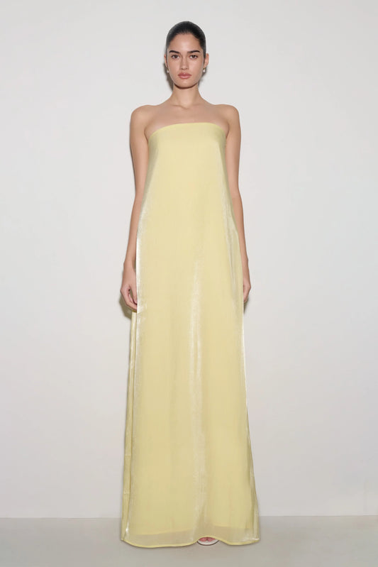 Olivia Strapless Maxi Dress Lemon