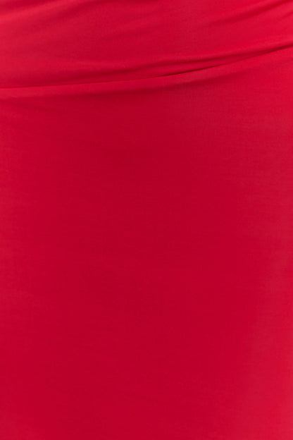 Therese Off Shoulder Ruched Maxi Dress Red