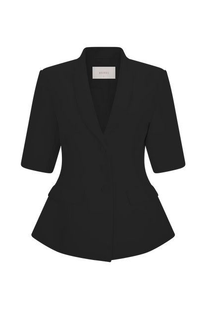 Opal Puff Sleeve Suiting Top Black