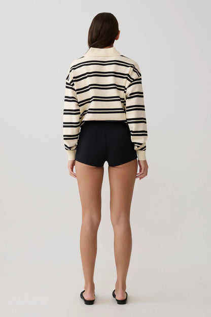 Philly Stripe Long Sleeve Knit Jumper Ivory Black