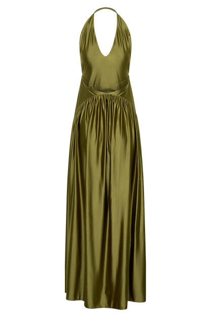 Cypress Halter Maxi Dress Olive
