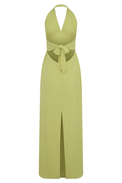 Valentina Chiffon Halter Maxi Dress Pistachio