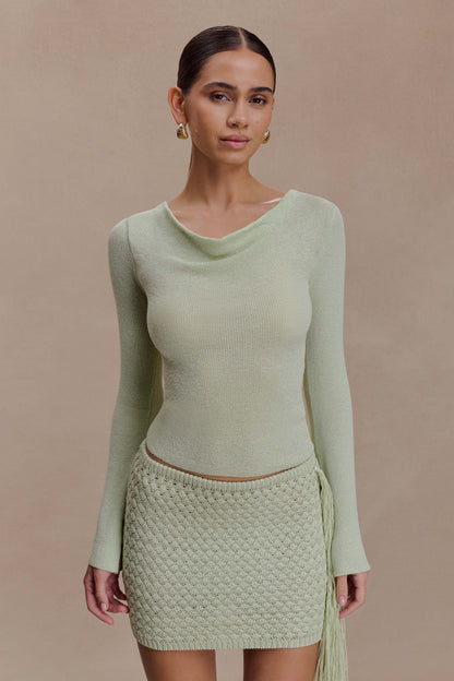 Terrymae Crochet Mini Skirt Pastel Green