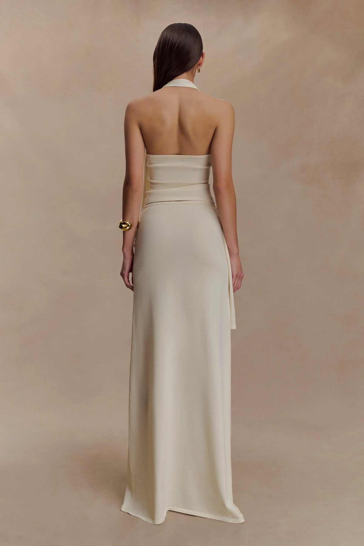 Bowie Low Rise Knit Maxi Skirt Ivory
