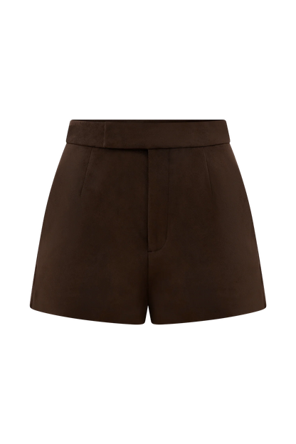 Sally Faux Suede Short Milk Chocolate