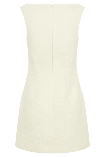 Angela Textured Boucle Mini Dress Ivory