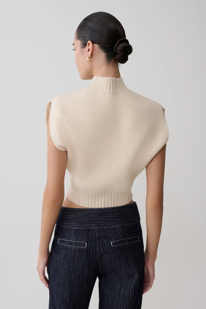 Niko Knit Oversized Top Ivory