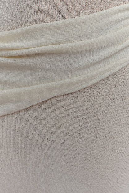 Alexius One Shoulder Knit Maxi Dress Ivory