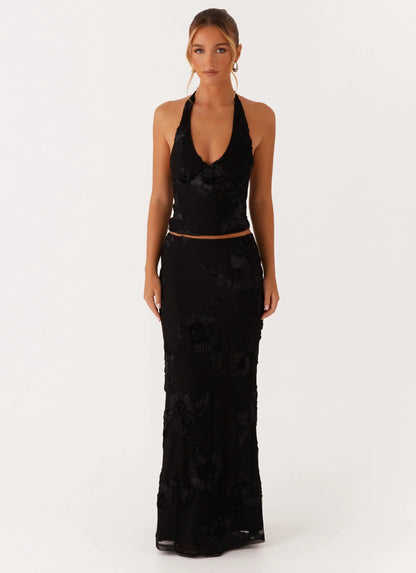 Radiate Maxi Skirt Black