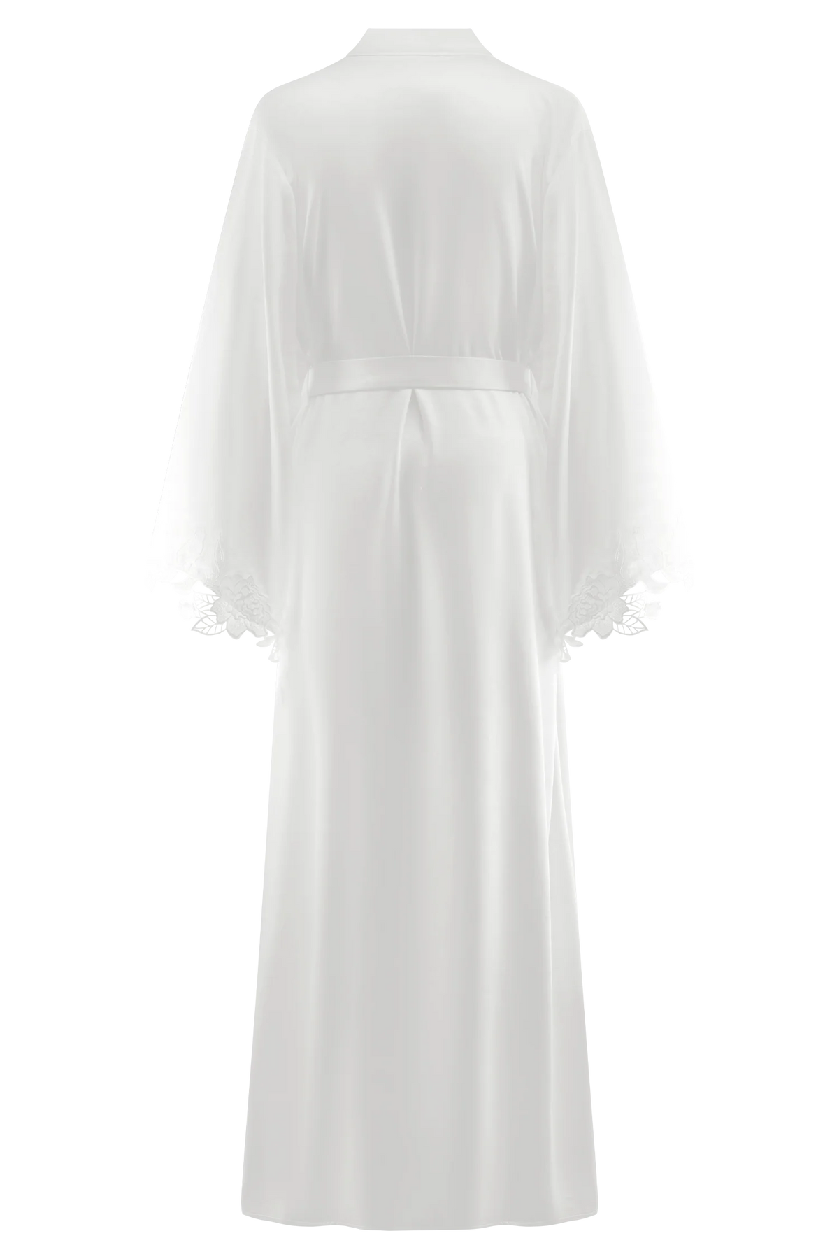 Sullivan Satin Bridal Robe With Lace Ivory