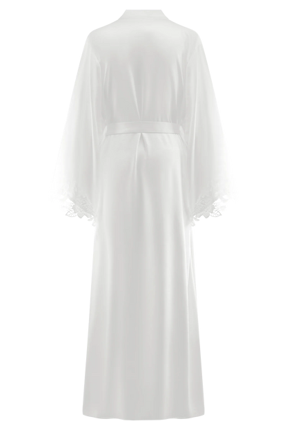 Sullivan Satin Bridal Robe With Lace Ivory