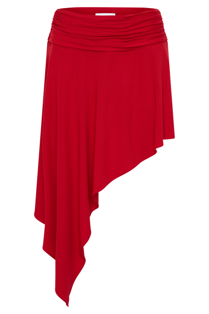 Talise Modal Hankie Midi Skirt Red