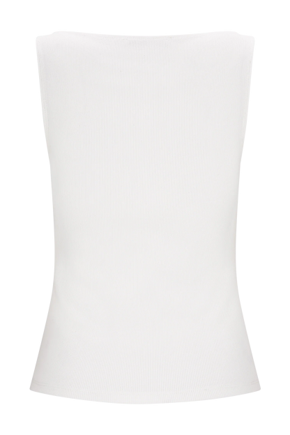 Coraline Panelled Sleeveless Top White
