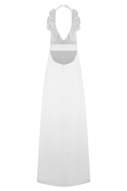 Carolyn Linen Bubble Maxi Dress White