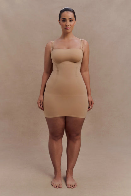 Jocelyn Backless Shapewear Mini Dress Beige