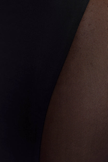 Wyatt Slinky And Mesh Maxi Dress Black