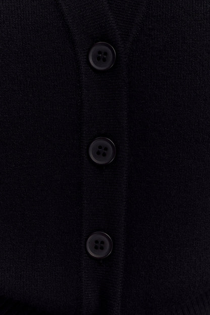 Alexia Buttoned Oversized Cardigan Black