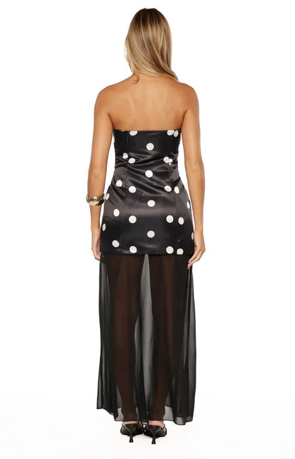 Eden Black Polka Dot Maxi Dress