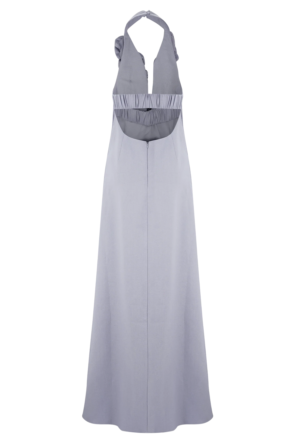 Carolyn Linen Bubble Maxi Dress Misty Blue