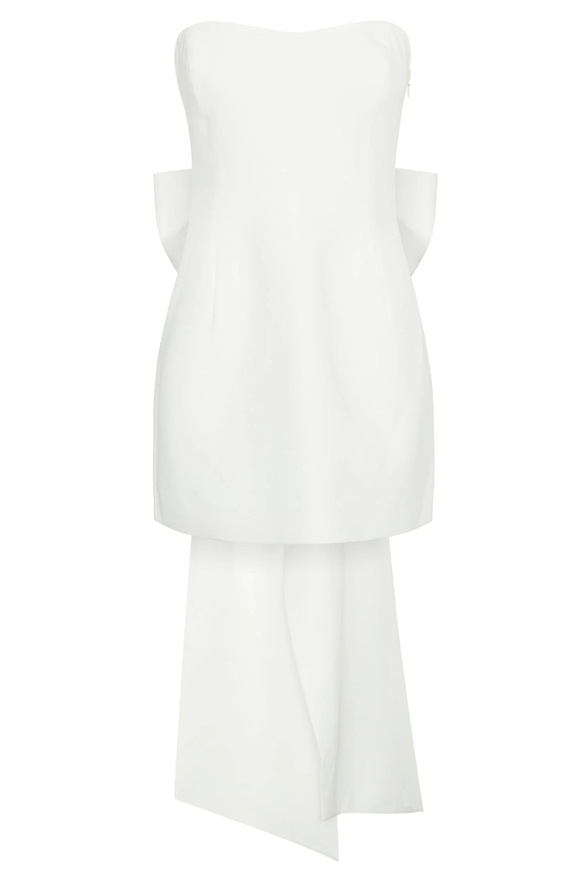 Meredith Strapless Bow Mini Dress White