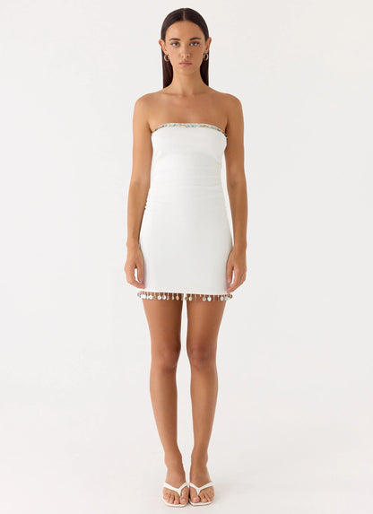 Rhiellie Strapless Mini Dress White