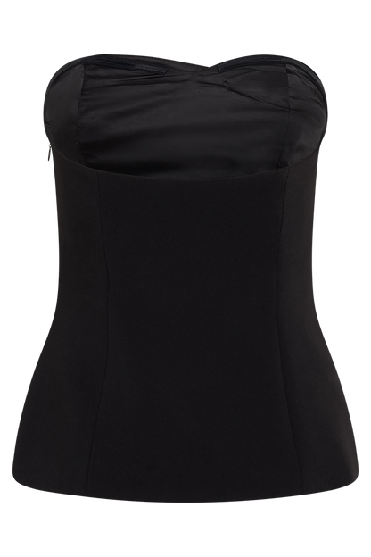 Lindie Strapless Suiting Top Black
