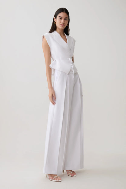 Andina Shortsleeve Linen Top White
