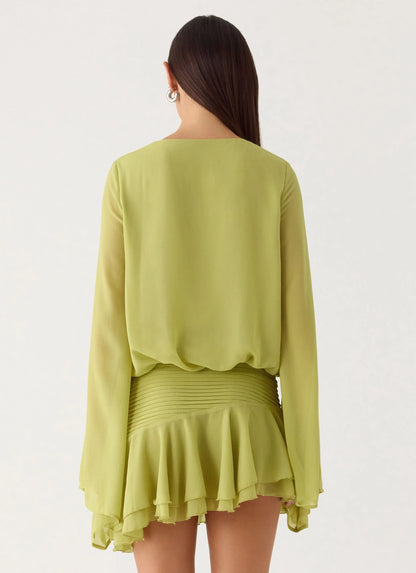 Solo In Soho Mini Dress Lime