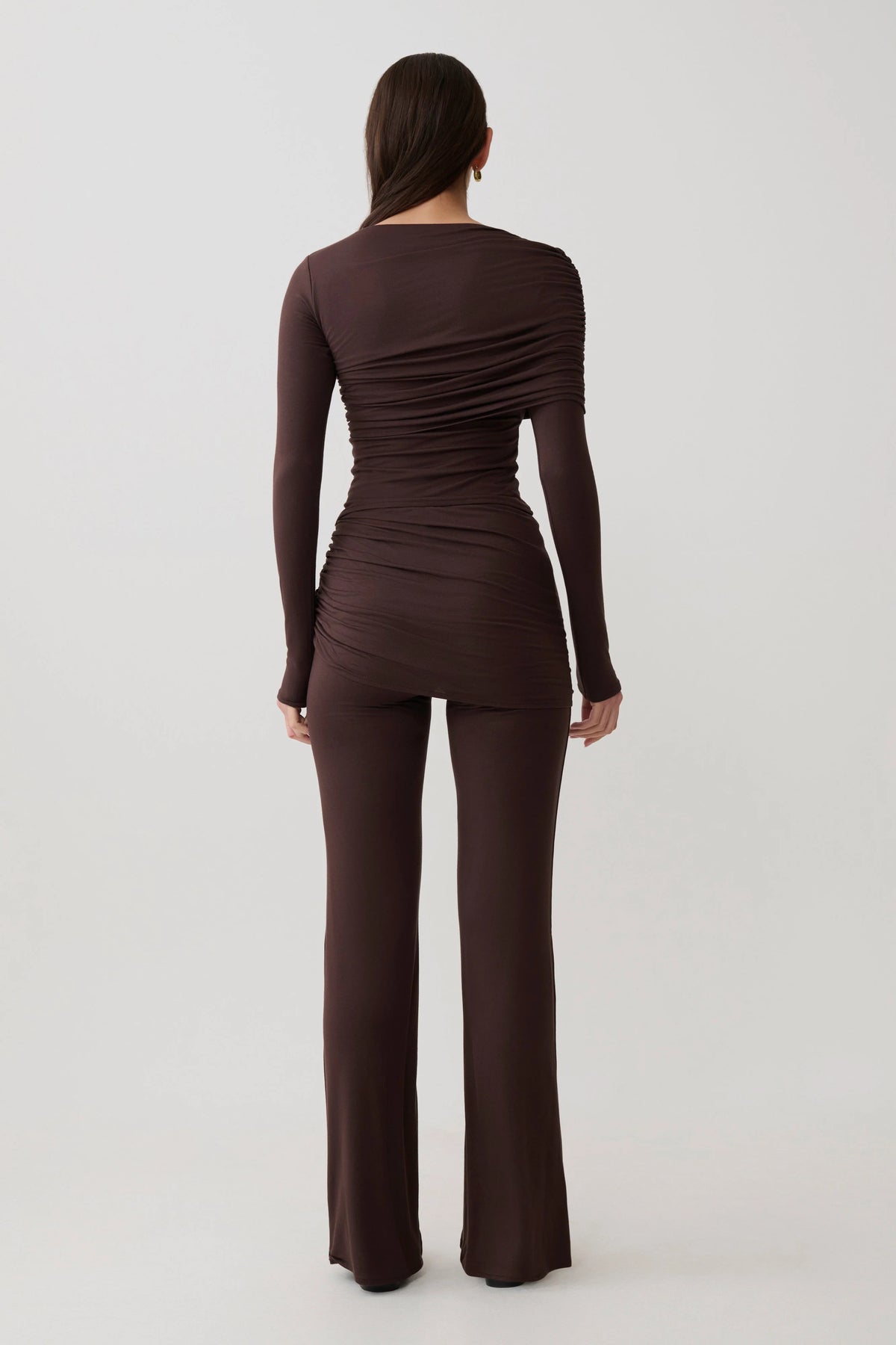 Keaton Modal Straight Leg Overlay Pant Espresso