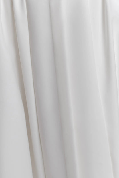 Monika Gathered Waist Cotton Midi Dress White