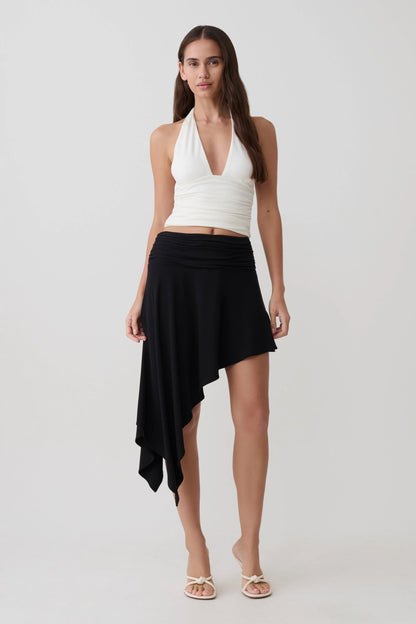 Talise Modal Hankie Midi Skirt Black