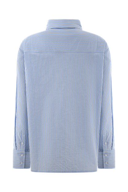 Hansen Oversized Shirt Blue Pinstripe