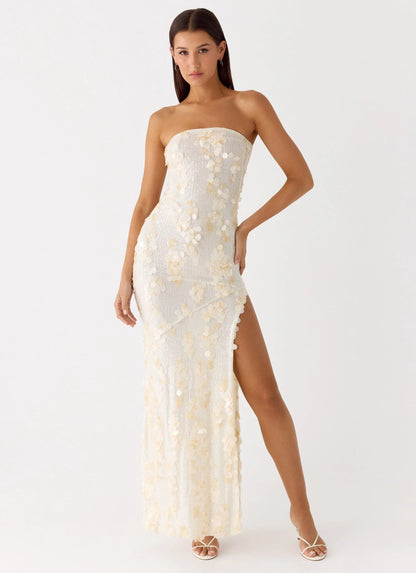 Minni Sequin Maxi Dress Ivory