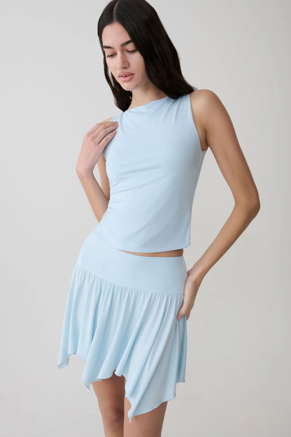Ambrose Hankie Mini Skirt Pale Blue