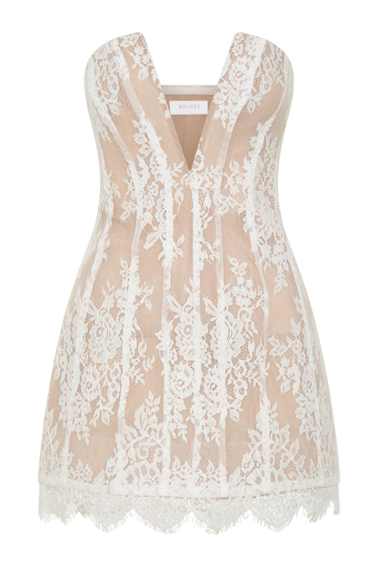 Zoey Lace Corset Mini Dress Ivory